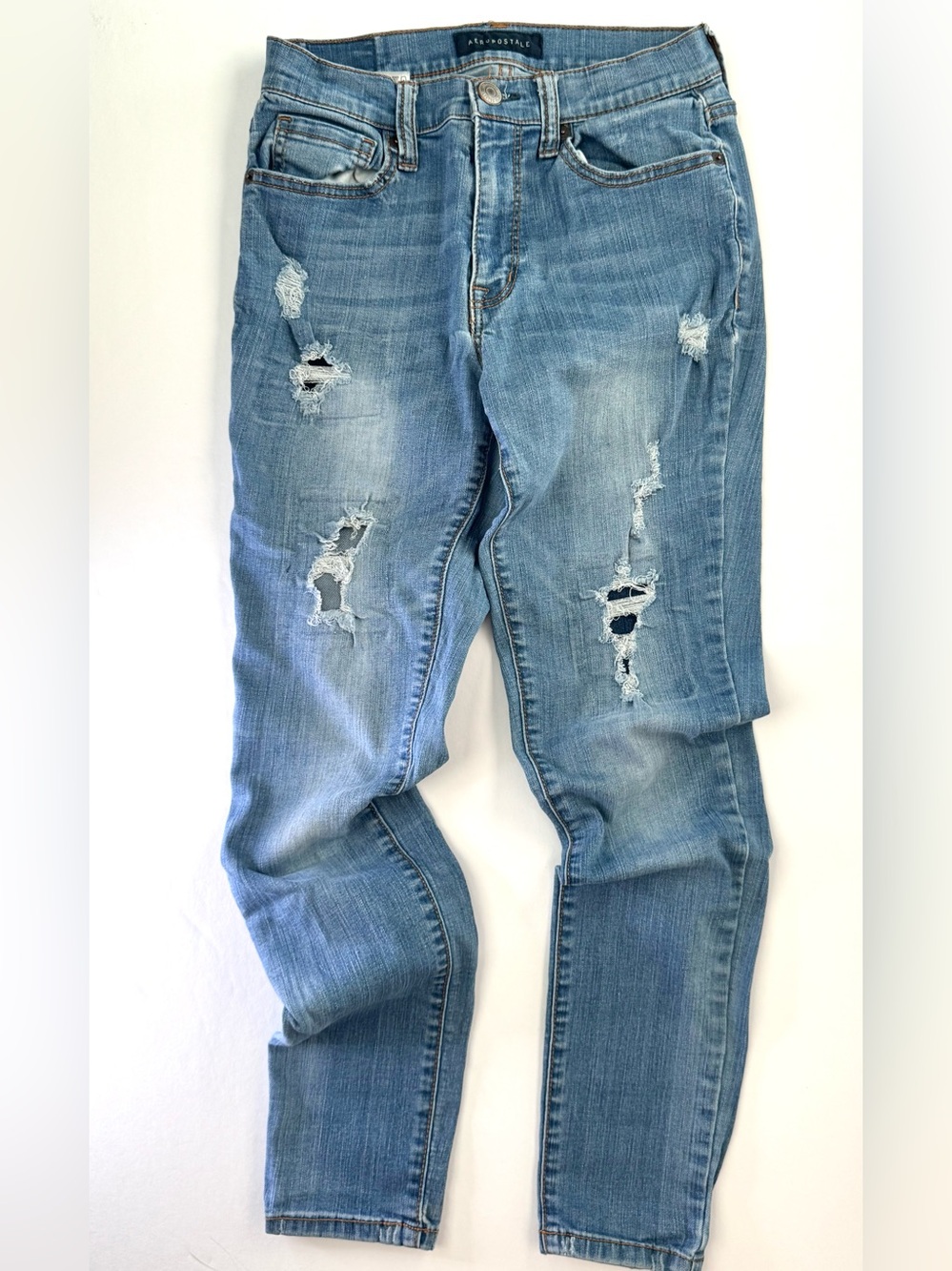Aeropostale Light Blue Ripped Skinny Jeans
